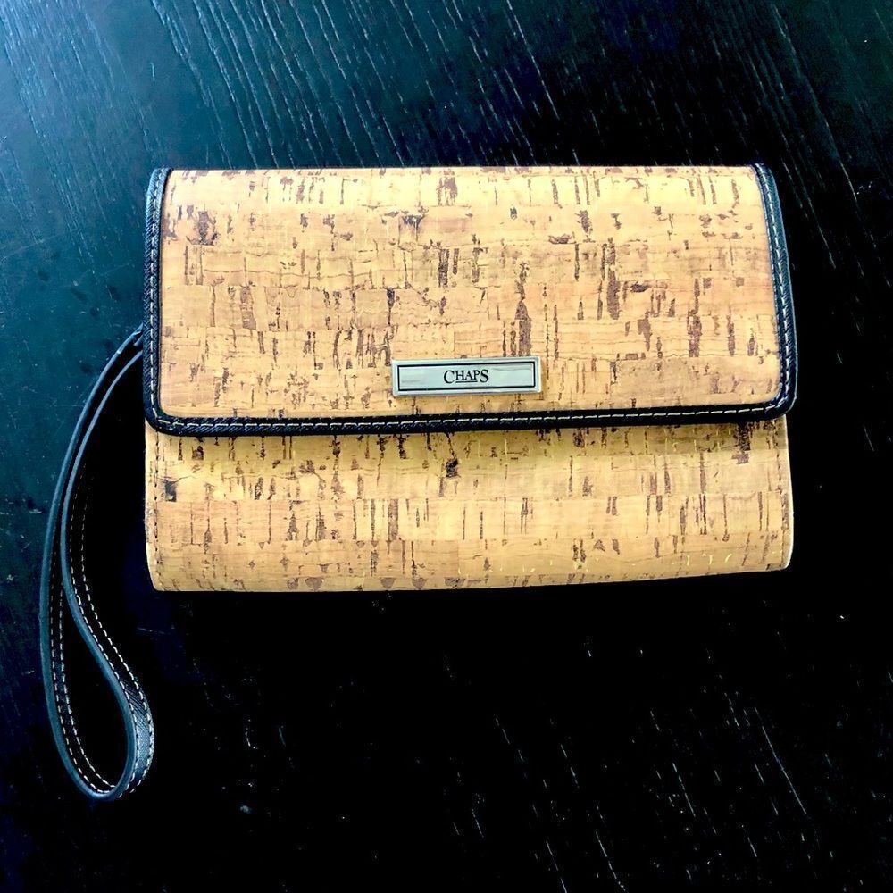 Chaps cork inspired wristlet/wallet. 